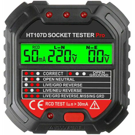 Testeur de fil de terre pour testeur de prise, phase de prise (réglementation UE HT107D)
