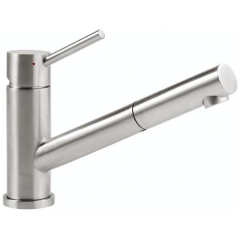 Villeroy & Boch – Mitigeur de cuisine avec douchette extractible – Acier inoxydable brillant – Hauteur 49,5 cm – Débit 12,6 L/min – Installation rapide