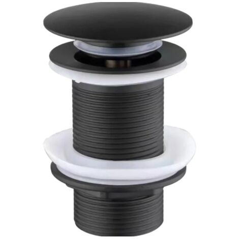Bouchon de vidange clic-clac en laiton – Sans débordement – Pour éviers sans trop-plein – Mécanisme pratique et étanchéité silicone – Macaron