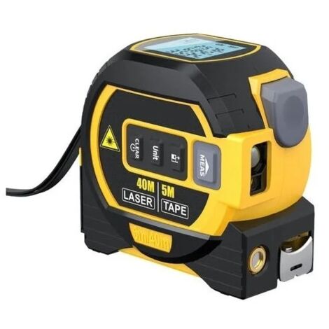Mètre laser numérique 131Ft – Télémètre laser 3 en 1 avec ligne laser croisée – Écran rétroéclairé – Précision +/- 2 mm