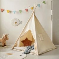 Neptune – Tipi enfant 120 x 120 x 110 cm – Tente de jeu en coton respirant – Facile à monter – Pour intérieur et extérieur