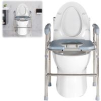 Rehausseur de toilettes avec accoudoirs jusqu'à 75 kg,aide au relèvement des toilettes pour personnes âgées,pour personnes âgées, siège de toilette surélevé avec hauteur réglable