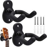 Support mural pour guitare, 2 pièces, support mural pour ukulélé, support mural pour guitare, crochet pour guitare, support rembourré pour guitare, convient à tous les types de guitares, basse, banjo,