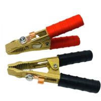 Lot de 2 pinces de démarrage en laiton 250B – Conductivité élevée pour batteries – Pinces pro (+ et -) pour démarrage véhicule