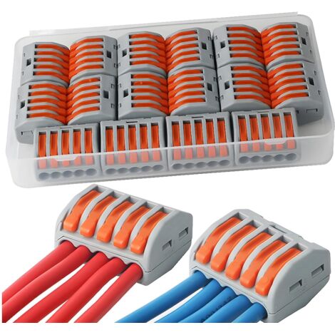 Connecteurs électriques 16 pièces, Bornes de Connexion Automatique, Rapide Connecteur de Fil de Câble, Connecteurs de Fils Compacts, PCT-215 (5 ports)