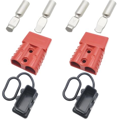 120A Connecteur Batterie, Kit de Prise de Connecteur de Déconnexion Rapide de la Batterie, pour Voitures Camionnettes Motos (Rouge)
