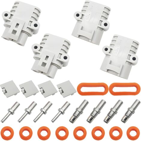 Connecteur Batterie, 50A 600V Batterie Connexion Rapide Prise de Connecteur étanche, pour climatiseur, camping-car, caravane, bateau (2 jeu)