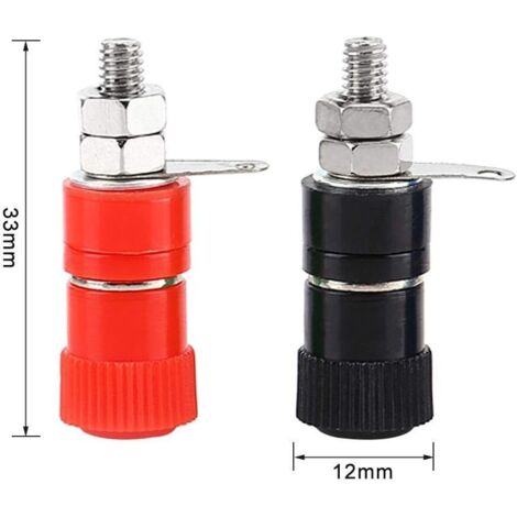 Banane Bouchons Jack Connecteur Vis 4mm Rouge pour Haut-parleur Plaques Set 6