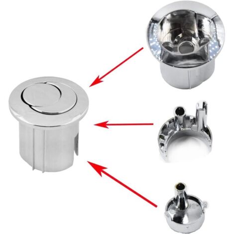 Bouton Double De Chasse D'Eau Chromé Compatible Geberit Impuls 250 - Bouton Poussoir De Rechange Double Débit
