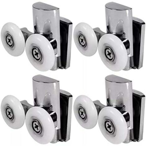 Shower Part 1 x roulettes de Porte de Douche Double Haut chromé/Argent 22 mm de diamètre 6 mm de