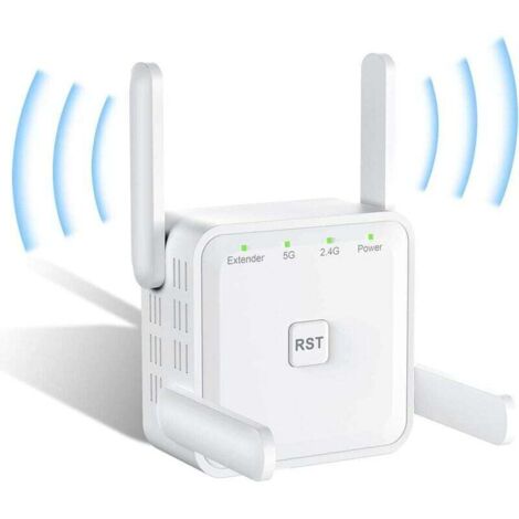 Répéteur WiFi Puissant 1200Mbps Amplificateur WiFi sans Fil WiFi Range Extender Double Bande 5 GHz & 2,4 GHz, Compatible AP/Routeur/Pont, Port Ethernet, Compatible Tous Les Routeurs (1/5)
