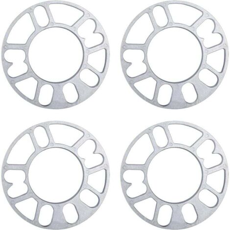 4 Pcs Entretoises De Roues En Alliage Aluminium, joints de moyeu de roue élargis modifiés, elargisseur de voie, 3mm d'épaisseur entretoises de roue universelles (1/5)