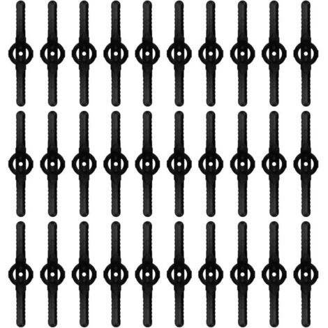 30 Pièces Lames de Rechange en Plastique, Lames pour Coupe Bordure, Lame Tondeuse, Lames de Rechange Compatible pour Coupe Bordure sans Fil