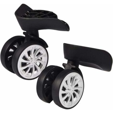 Roulette Pivotante en Caoutchouc, Bagage Valise Roues Pivotantes Remplacement 55mm Roulettes pour Chariot Valise Noir, Pack de 2