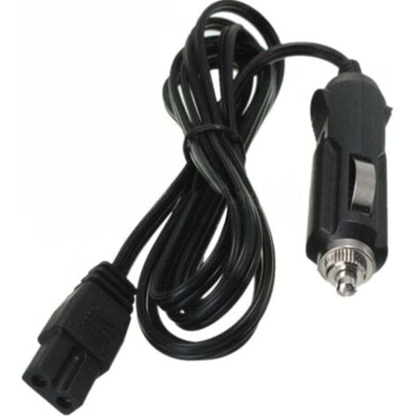 12 V DC pour refroidisseur de voiture, mini réfrigérateur, cigarette, cable d'alimentation de 2 m, cable d'extension pour allume-cigare fusionné (noir)