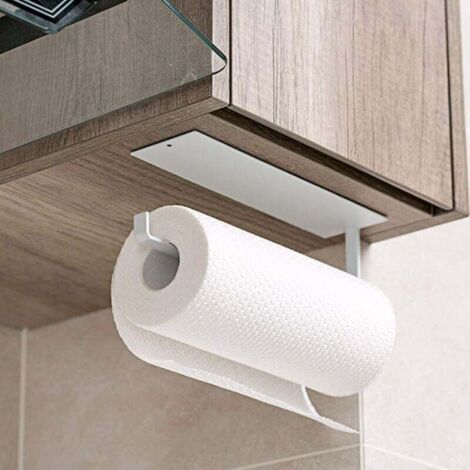 Porte Essuie Tout AutoAdhésif Supports pour Papier EssuieTout en Support Essuie Tout Dérouleur Essuie Tout Porte Rouleau de Cuisine Mural pour Armoire de Cuisine ou Salle de Bain
