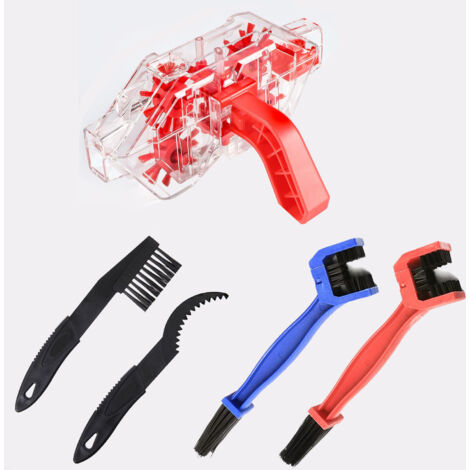 Senzz Kit de nettoyage pour chaîne de vélo, ensemble de brosses de nettoyage pour chaîne de vélo avec brosse pour pignons et brosse à récurer, outil de nettoyage en profondeur pour vélos de montagne,