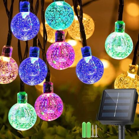 Guirlande Lumineuses Solaires Exterieur, 7.5M 50LED Guirlande Lumineuse Solaire Exterieur 8 Modes IP65 Étanche, Guirlande Solaire Exterieur Convient pour Jardin, Arbre, Terrasse (Blanc Chaud)