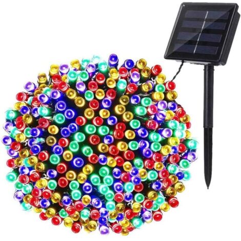 Guirlande Solaire Extérieure, BrizLabs 20M 200 LED Guirlande Lumineuse Noël Solaire Étanche 8 Modes Décoratives pour Jardin Patio Arbres Clôture Maison Fête Mariage (coloré)