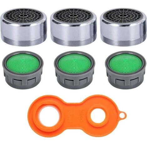 Mousseur Robinet M24, Lot de 6 Aerateur Robinet Economie Eau Avec Filtre en ABS, Filtre Robinet pour Lavabo de Salle de Bain et Cuisine