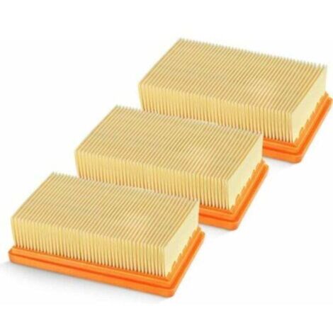 3 Pack remplacement plat plissés Filtre Karcher MV4 MV5 MV6 WD4 WD5 WD6, WD4P WD5P WD6P Aspirateur Wet-Dry - remplace 2,863-005,0 B