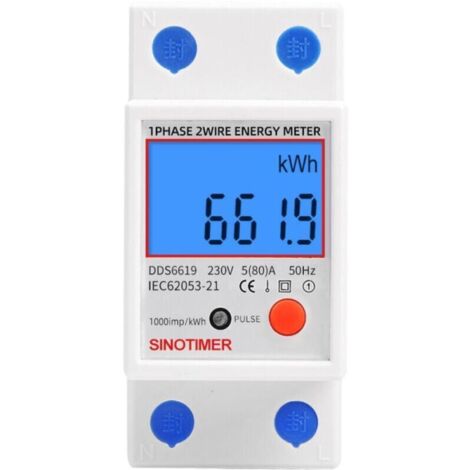 Sous compteur électrique monophasé, certifié MID, 45A max modulaire, Simple tarif, Affichage LCD. (1/5)