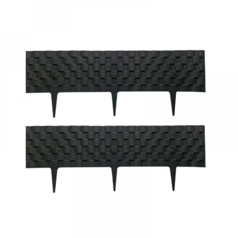 Bordure de jardin 60cm – Palissade plastique résistante aux intempéries – Hauteur 95mm – Aspect rattan anthracite – Lot de 2 modules (1/5)