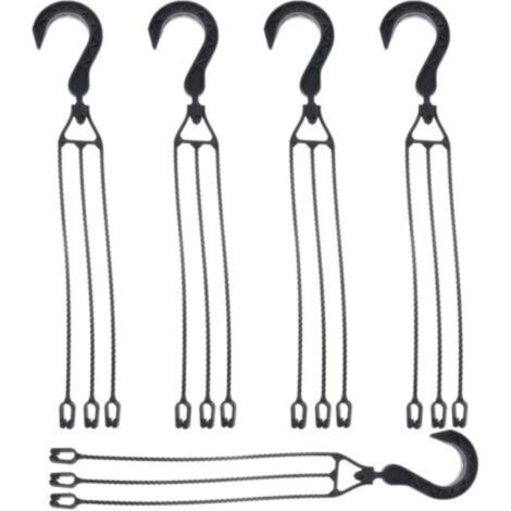 5 paquets Chaîne de suspension en plastique pour Pots de fleurs, crochet de panier suspendu rotatif à 360 °, support de Pot de fleur (noir)