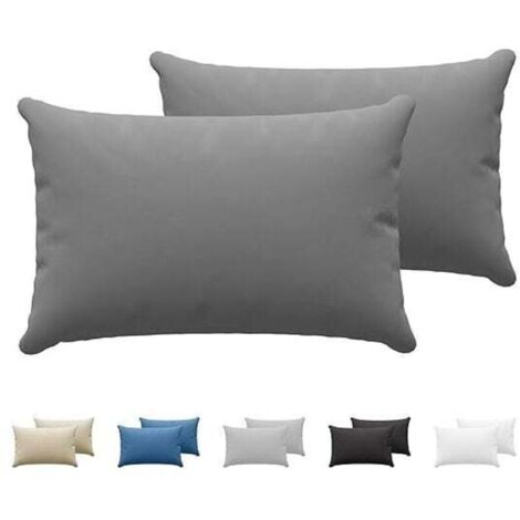 Lot de 2 taies d'oreiller 30 x 50 cm – Coton jersey 150 – Hypoallergénique – Lavable en machine – Couleur anthracite