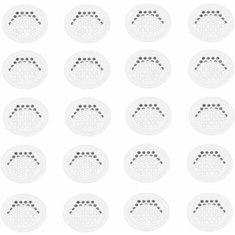 Grille aération VMC 20 pièces – Grille ronde en inox blanc 35mm – Pour cuisine et meubles – Diamètre extérieur 42mm – Hauteur 10mm