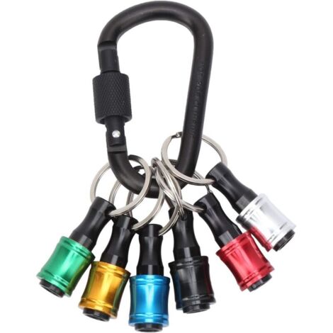 6pcs Porte-embouts à Main de Tournevis à Hex, 1/4 Adaptateur tournevis Vis de Perçage à Tige Hexagonale, Barre d'extension Portable avec Porte-Clés (1/5)