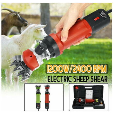 Cisailles à moutons électriques 1200 W, tondeuse à moutons portable avec 6 vitesses, cisailles à chèvres électriques pour moutons, chèvres, lamas, chevaux, alpagas, manteau épais et toilettage de poil (1/5)