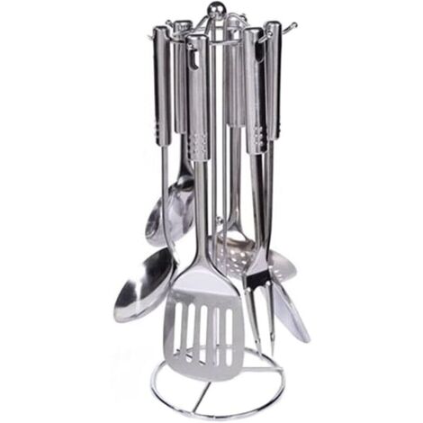 Cuisine Ensemble d'Ustensiles, 7 Pièces Ustensiles de Cuisine, Set d'Ustensiles Cuisine Acier Inoxydable, Lavable au Lave-Vaisselle, Facile à Nettoyer, pour Cuire Toutes Sortes d'Aliments (1/5)