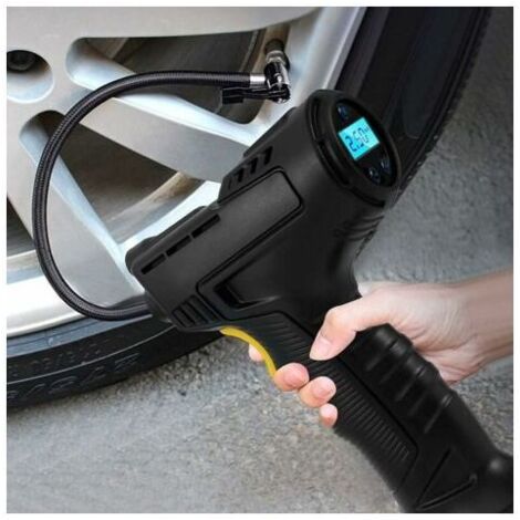 Gonflable Sans Fil Portable Gonfleur de Pneu 120W Compresseur d'Air Pompe de Pneu pour Voitures, Motos, Vélos avec Jauge de Pression Numérique LED 2000mAh pour Voiture Moto Vélo (1/5)