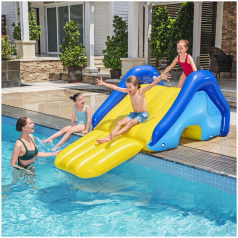 Toboggan gonflable pour piscine Toboggan aquatique avec arroseur intégré, à partir de 3 ans, 2,47 m x 1,24 m x 1,00 m (1/4)