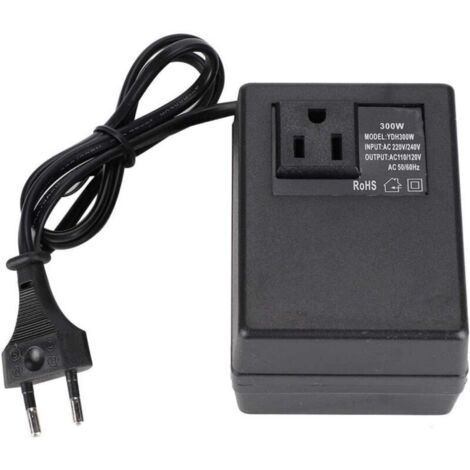 Convertisseur de Tension 220v vers 110v, Transformateur 220v 110v 300w Voltage Converter 220v to 110v Adaptateur de Prise Convertisseur de Tension Transformateur de Puissance de Prise EU