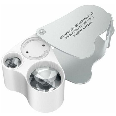 30 X 60 Loupe Bijoutier, LED Loupe Eclairante Horloger, Gemmes Bijoux Pierres Timbres Pieces Montres Loisirs Antiques ModèLes Poche Monocle Loupe Grossissante Verre 30 X 60 mm (1/5)