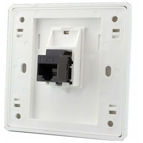Femelle à femelle CAT6 Gigabit prise murale réseau double passage RJ45 LAN façade Internet prise de courant droite, 86x86mm 1 pcs (1/5)