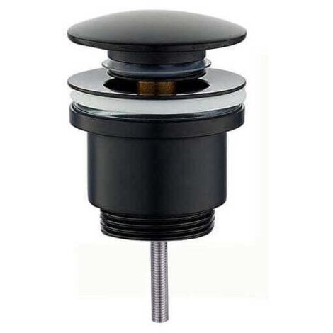 Bonde de lavabo clic-clac universelle laiton Noir Mat (1/2)