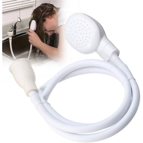 Baignoire, lavabo, douchette, mitigeur de pression pour animaux de compagnie, pommeau de douche, 1,3 m, joint en caoutchouc (blanc) (1/5)