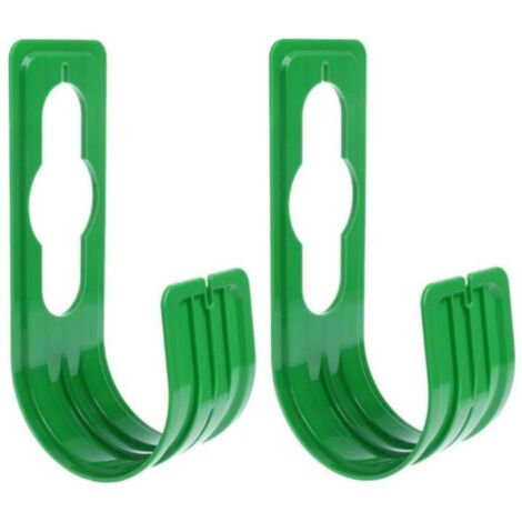 Lot de 2 supports de tuyau d'arrosage - Support de tuyau d'arrosage, crochet de tuyau, organisateur de tuyau, support de tuyau flexible, crochet de tuyau d'arrosage extérieur, vert (1/5)