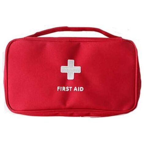 1 Sac de Premiers Soins de sécurité Vide, Trousse de Premiers Soins de Voyage Portable Mini Sac médical, Sacs de Rangement de Pack de médicaments Vide (Rouge) (1/5)