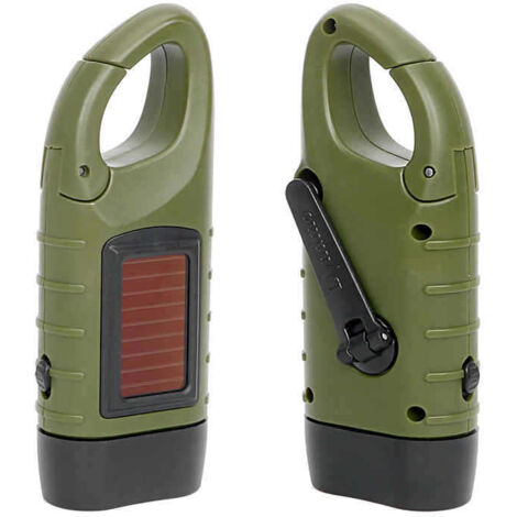 Lampe de poche solaire à LED et manivelle rechargeable, éclairage d'urgence pour activités de plein air [Classe d'efficacité énergétique A+++] (1/5)