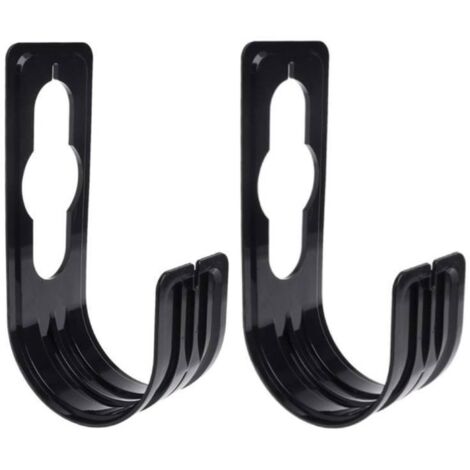 Lot de 2 supports de tuyau d'arrosage - Support de tuyau d'arrosage, crochet de tuyau, support de rangement de tuyau, support de tuyau flexible, crochet de tuyau pour jardin extérieur, noir (1/4)