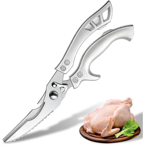Ciseaux de Cuisine Robuste,Ciseaux Cuisine Professionnels en Acier Inoxydable,Ciseaux de Volaille Polyvalents pour Poulet, Poisson, Viande, légumes, Herbes, os, Noix (1/5)