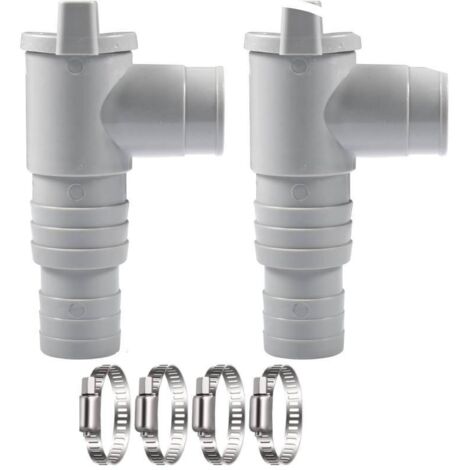 Vanne d'arrêt de piscine 2 pièces, vanne d'arrêt 32 mm, robinet de piscine 32 mm avec 4 colliers de serrage, pièces de piscine à piston, accessoires d'entretien de piscine (1/5)