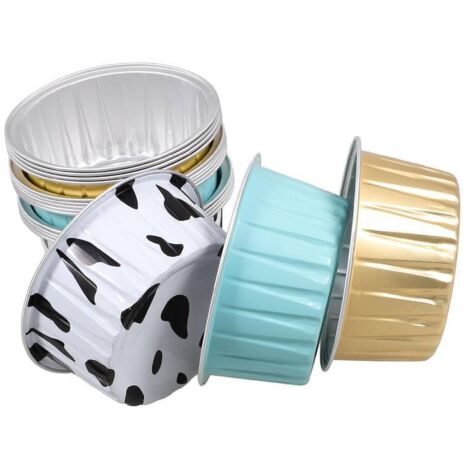 15 Pièces Moules à Gâteaux Aluminium Jetables de Caissettes à Cupcakes pour Desserts Muffins pour Cuisines Maison，125ml (1/5)