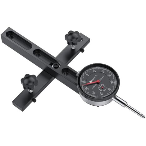 0-20mm Comparateur Mécanique pour Scie à Table Résolution 0.01mm avec Barre en Aluminium Anodisé Fixation à Trois Glissières Indicateur à Cadran Mécanique pour Scies Circulaires à Table-Noir (1/5)