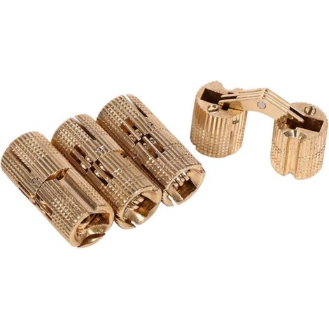 4 pièces Charnière invisible en laiton, Charnière Laiton Caché Ouverture à 180° Angle, Charnières à Barillet Dissimulées, pour Boîtes à Cadeau Bijoux Bricolage(12mm) (1/5)