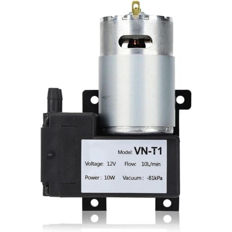 Mini Pompe à Vide DC 12V, VN-T1 Micro DC Pompe à Vide Pompe Industrielle à Faible Bruit 10L/Min Tabout de Débit, 81 Kpa Pompe à diaphragme pour Les projets de Bricolage(DC 12V) (1/5)